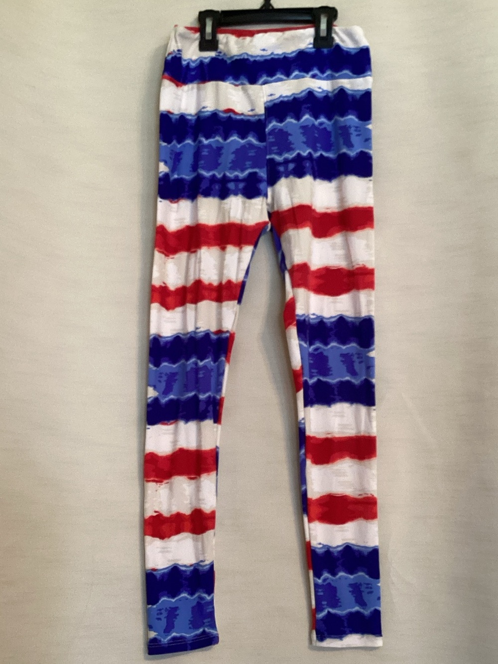 LuLaRoe Red, Blue & White Striped Leggings